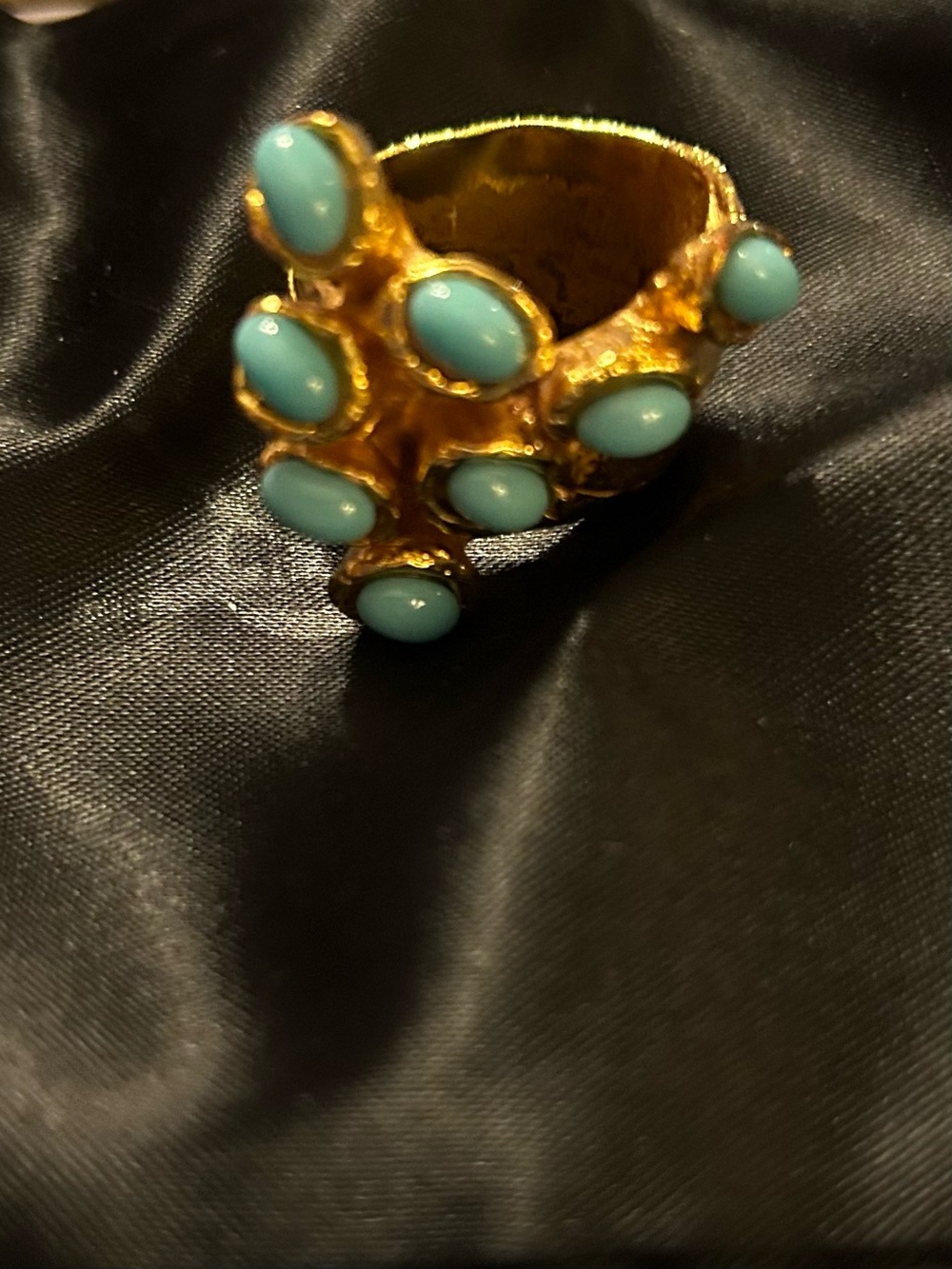 YSL Turquoise Cabochon Ring sz 7 - Women's Fashion Jewelry